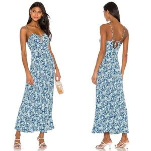 Free People Bon Voyage Floral Print Woven Midi Dress strap back Size S